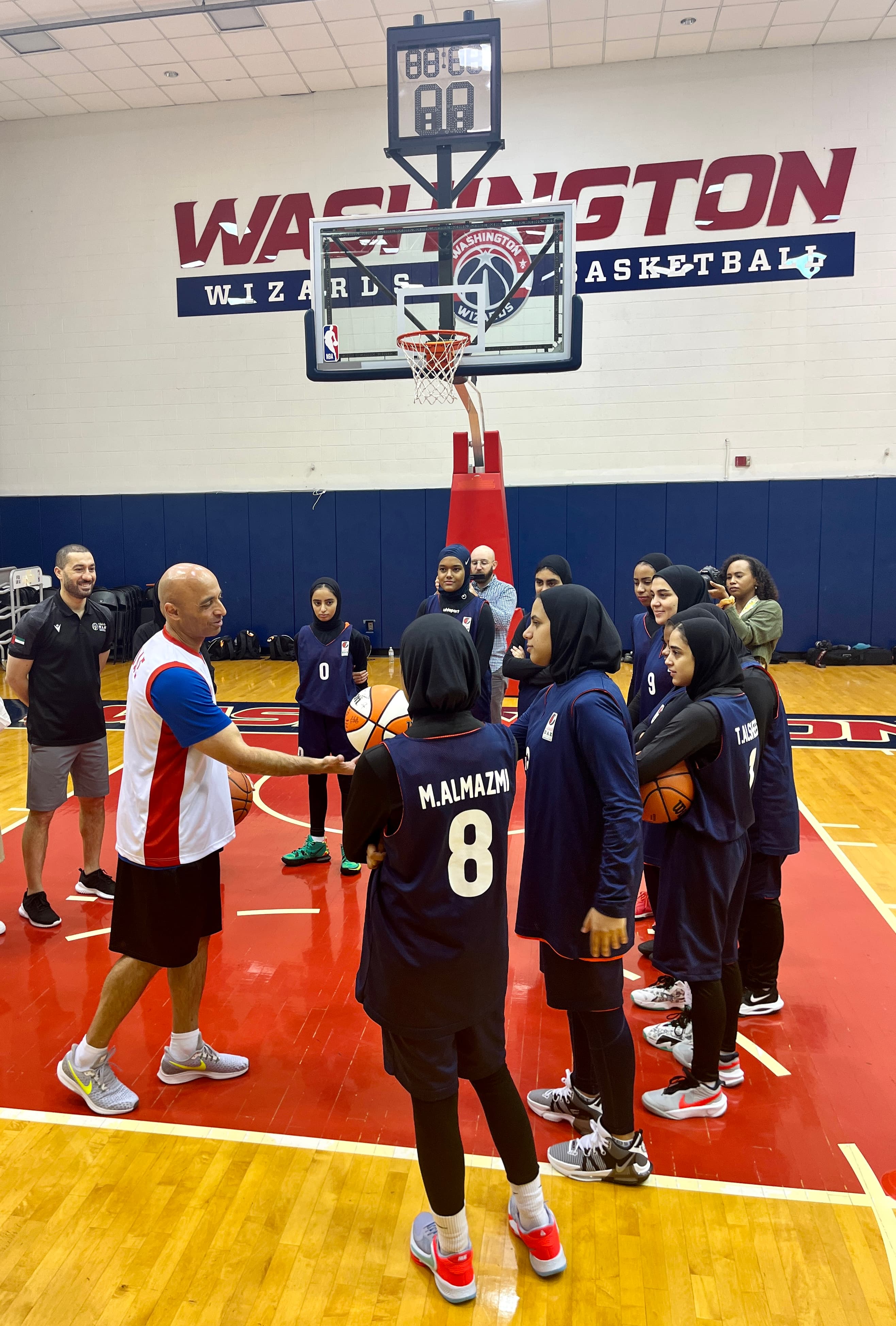 Coach training UAE women's basketball