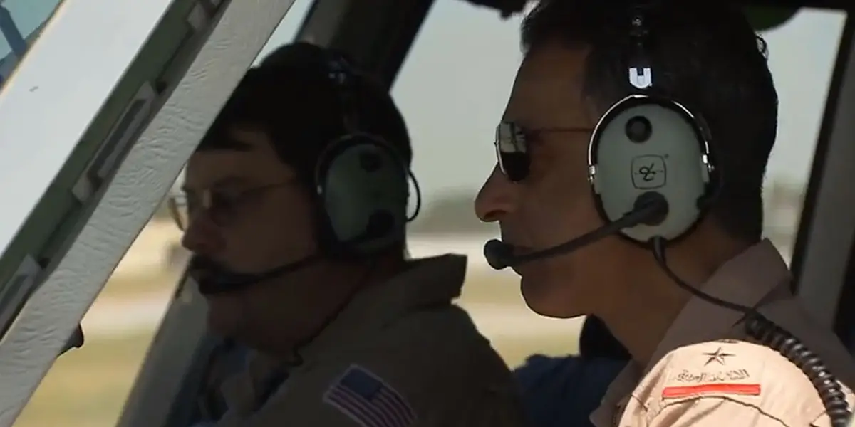 Pilots in jet plane
