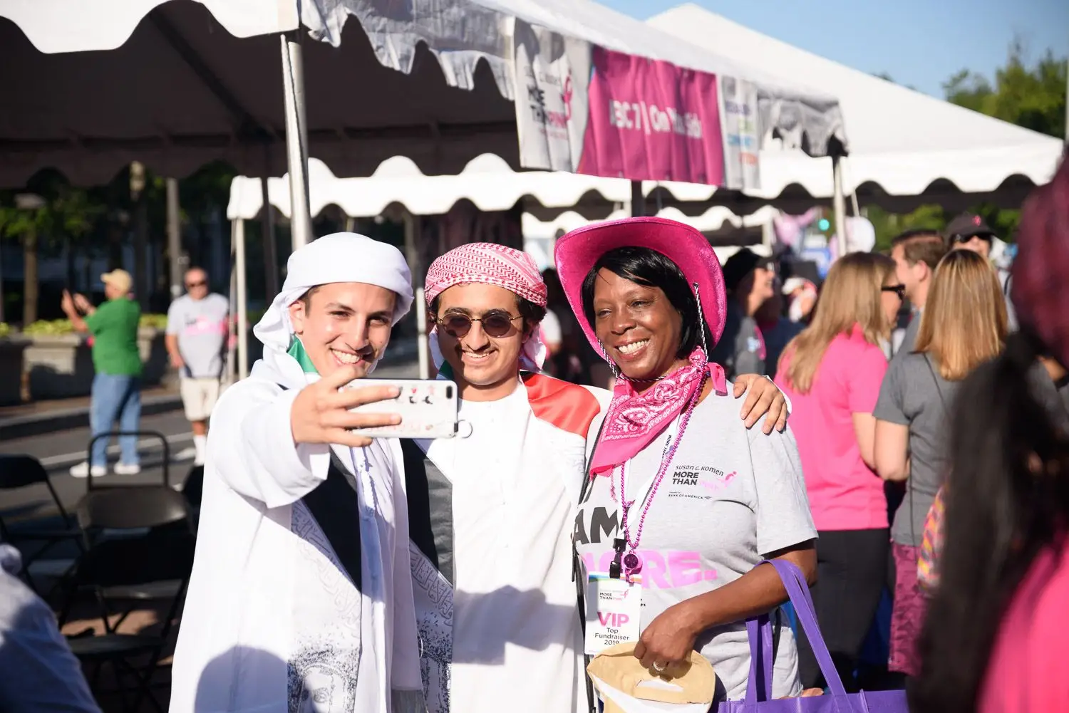 Emirati and Americans taking a Selfie