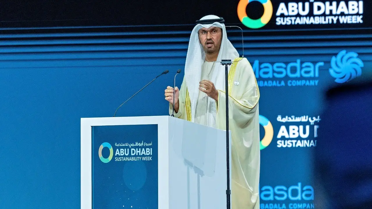 Dr. Sultan Al Jaber at a public speaking appearance