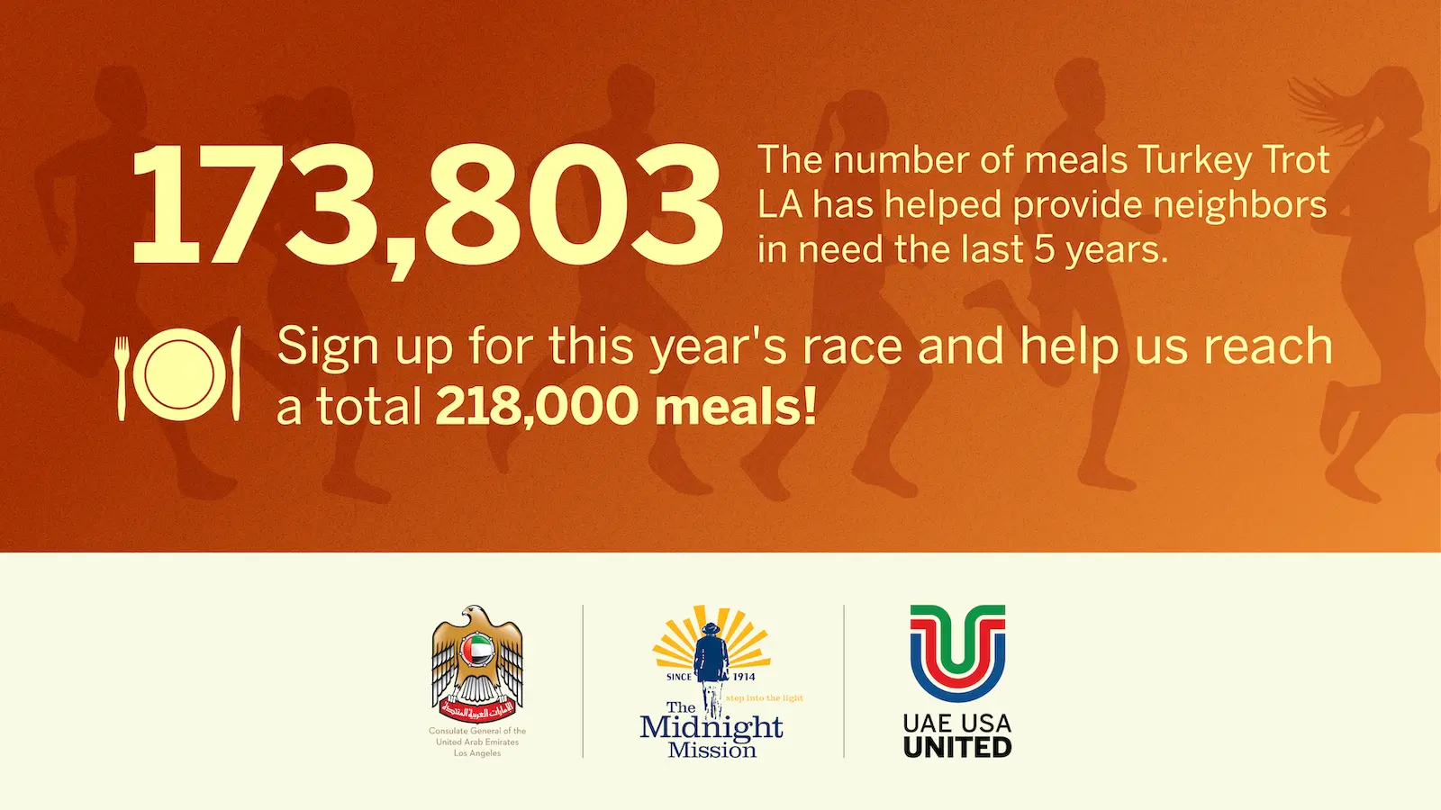 173,803: The number of meals Turkey Trot LA has helped provide neighbors in need the last 5 years.